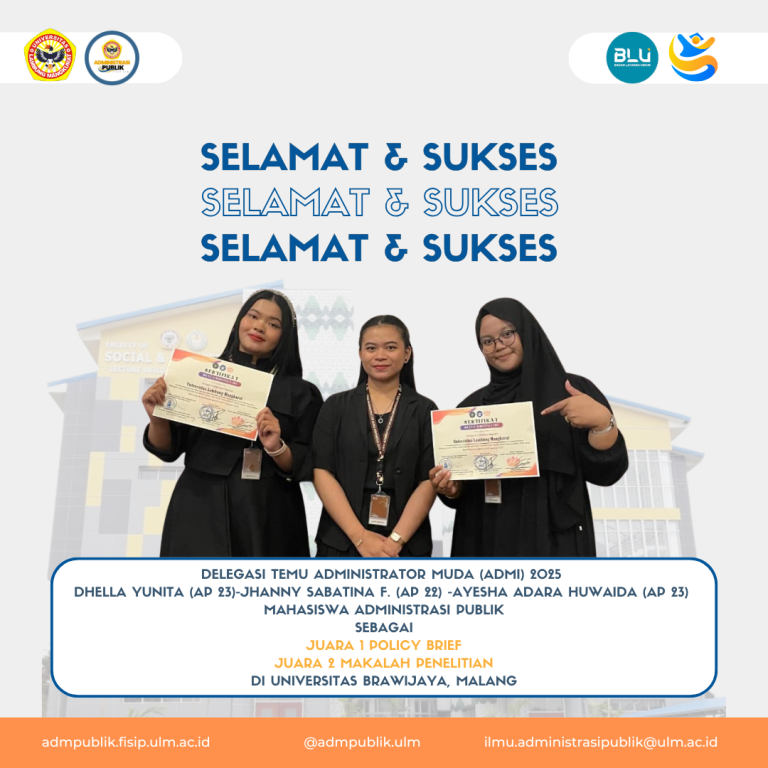 3 Mahasiswa Administrasi Publik Juara di Temu ADMI (Administrator Muda) 2025